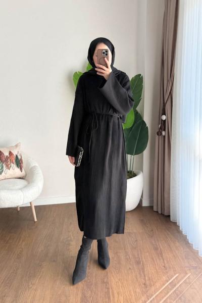 Afra Triko Elbise Siyah