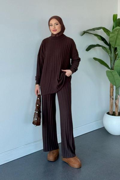 Angora İkili Takım  Kahverengi