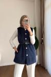 Kemerli Maxmara Yelek Lacivert
