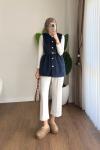 Kemerli Maxmara Yelek Lacivert