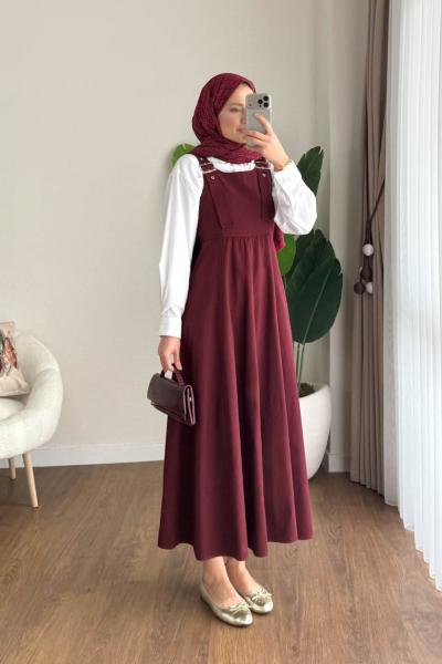 Kamila Gabardin Jile Koyu Bordo