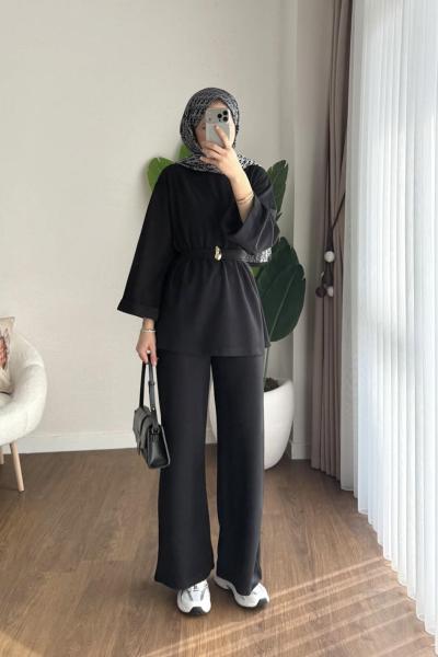 Double Kol Selanik İkili Takım Siyah