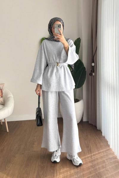 Double Kol Selanik İkili Takım Gri