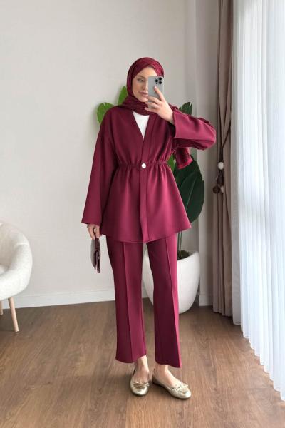 Mery İkili Takım Bordo