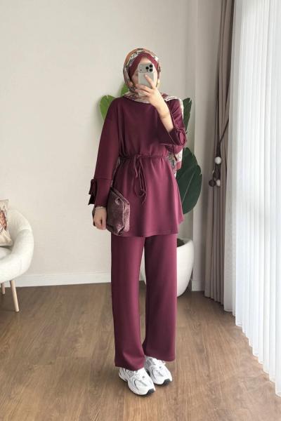 Mathilda Modal İkili Takım Bordo