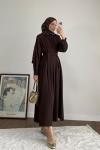 Pensli Double Elbise Acı Kahve