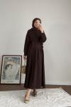 Pensli Double Elbise Acı Kahve