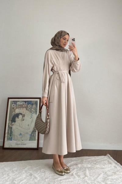 Pensli Double Elbise Taş Rengi