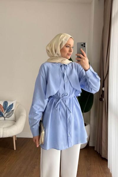 Almeda Pelerin Tunik Bebe Mavisi