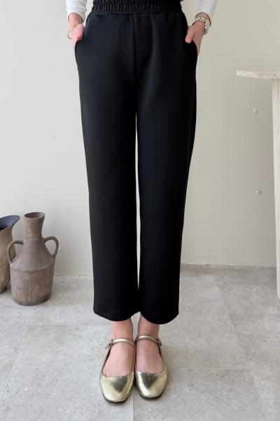 Beli Lastikli Scuba Pantolon Siyah