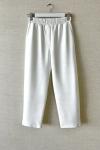 Beli Lastikli Scuba Pantolon Beyaz