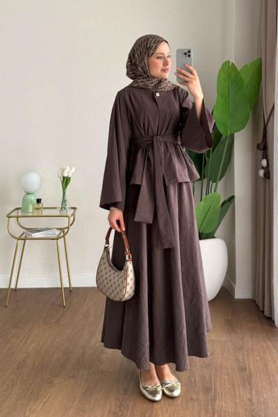 Crush Etekli Takım Kahverengi