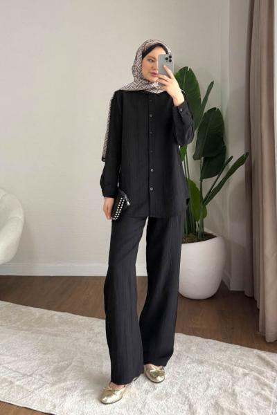 Armürlü Modal Takım  Siyah