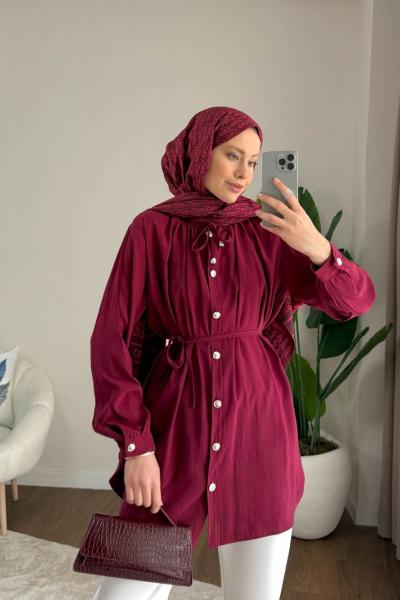 Aren Modal Gömlek Bordo