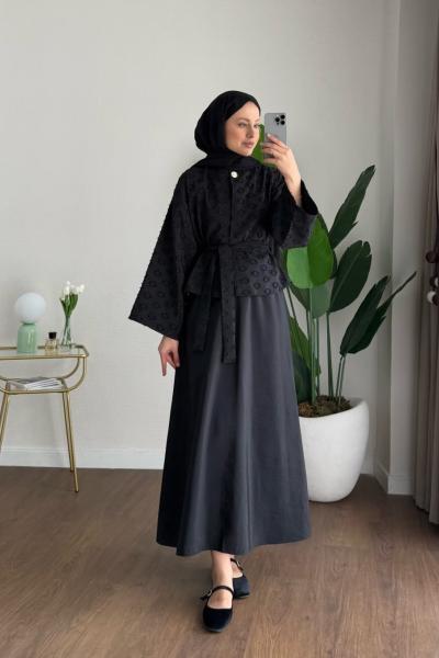 Fringe Etekli Takım Siyah