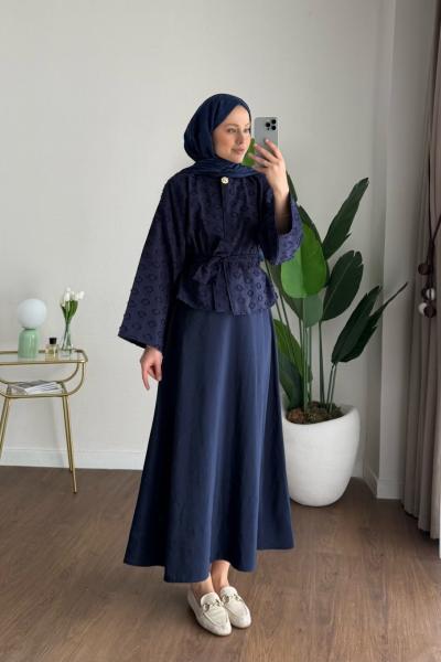 Fringe Etekli Takım Lacivert