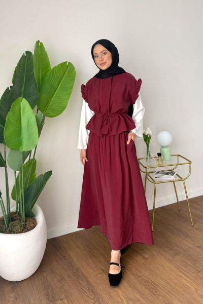 Amber Üçlü Takım Bordo