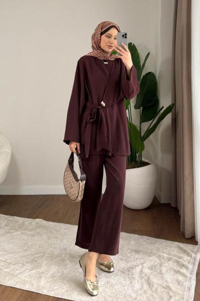 Leroy İkili Takım Koyu Kahverengi