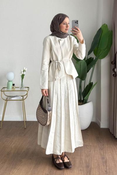 Rosa Etekli Takım  Krem