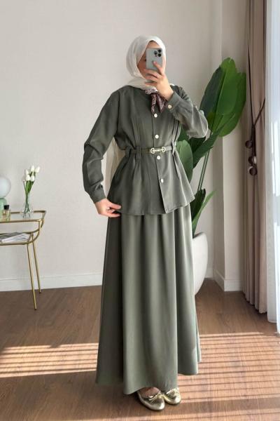 Fularlı Tensel Takım Haki