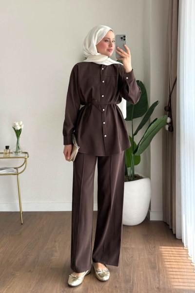 Melina Modal Takım Kahverengi