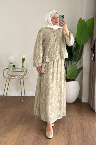 Çiçek Etekli Takım  Yeşil