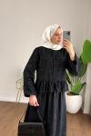Çiçek Etekli Takım  Siyah
