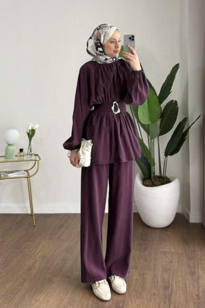 Premium İkili Takım Mürdüm