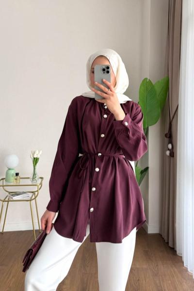 Aren Modal Gömlek Mürdüm