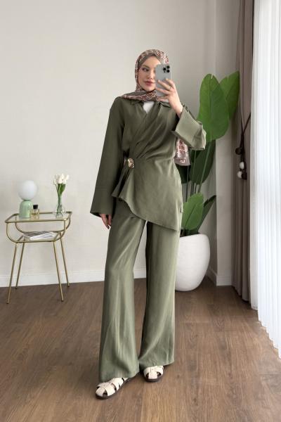 Clove Modal Takım Siyah Haki