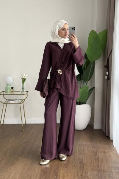 Clove Modal Takım Siyah Mürdüm