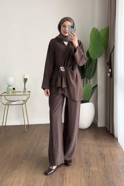 Clove Modal Takım Siyah Kahverengi