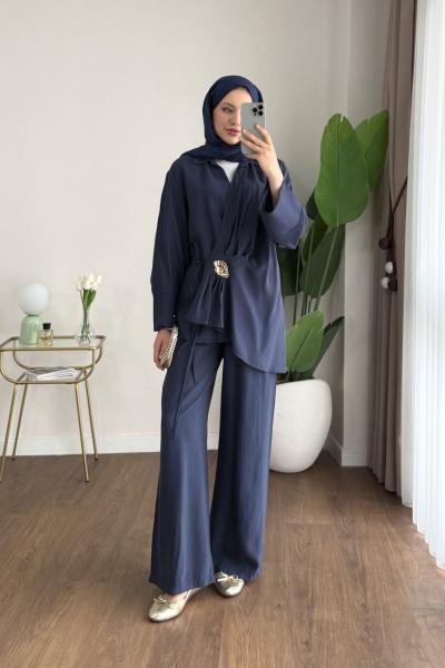 Clove Modal Takım Siyah Lacivert