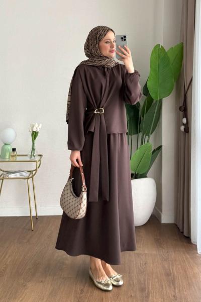 Neva Etekli Takım  Kahverengi