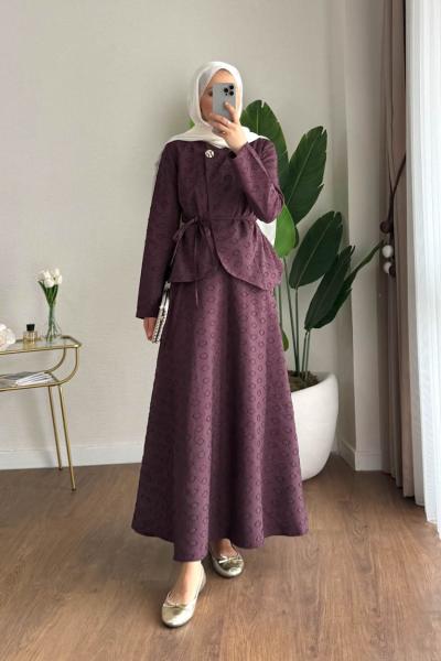 Jasmine Etekli Takım Mürdüm