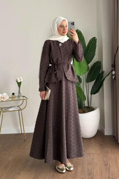 Jasmine Etekli Takım Kahverengi