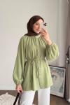 Yaka Fırfırlı Tunik Yeşil