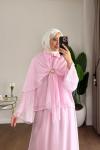 Pelerinli Vual Takım  Pembe