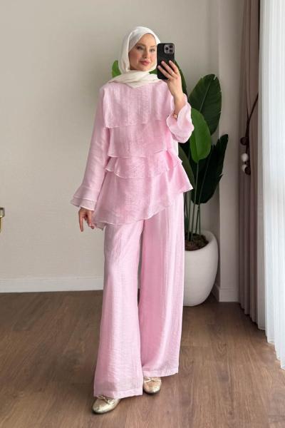 Kat Kat Pantolonlu Takım Pembe