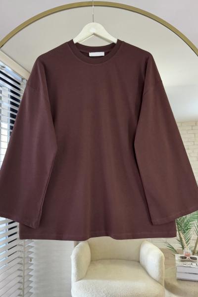 Basic Süprem Sweatshirt  Kahverengi