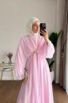 Bolerolu Vual Elbise Pembe