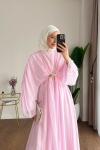 Bolerolu Vual Elbise Pembe