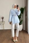 Bubble Kemerli Tunik  Mavi