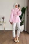Bubble Kemerli Tunik  Pembe