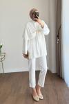 Sofya Pelerin Tunik Beyaz