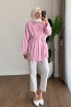 Pile Detaylı Gömlek Pembe