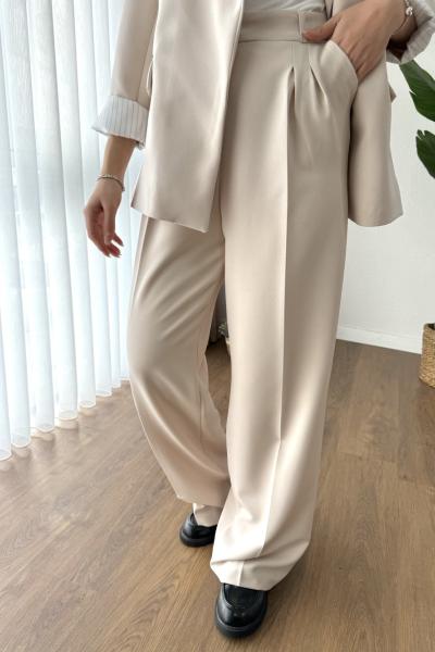 Palazzo Double Pantolon Bej