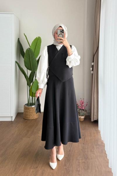 Vest Etekli Takım  Siyah