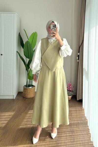 Vest Etekli Takım  Çağla Yeşili