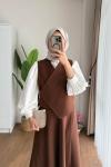 Vest Etekli Takım  Kahverengi